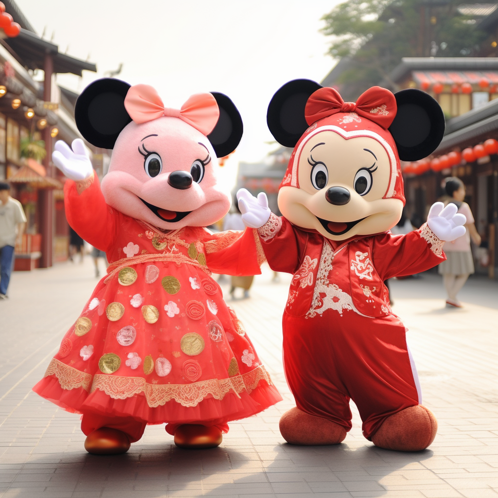 Cute Disney Strawberry Bear Style Chinese Kids