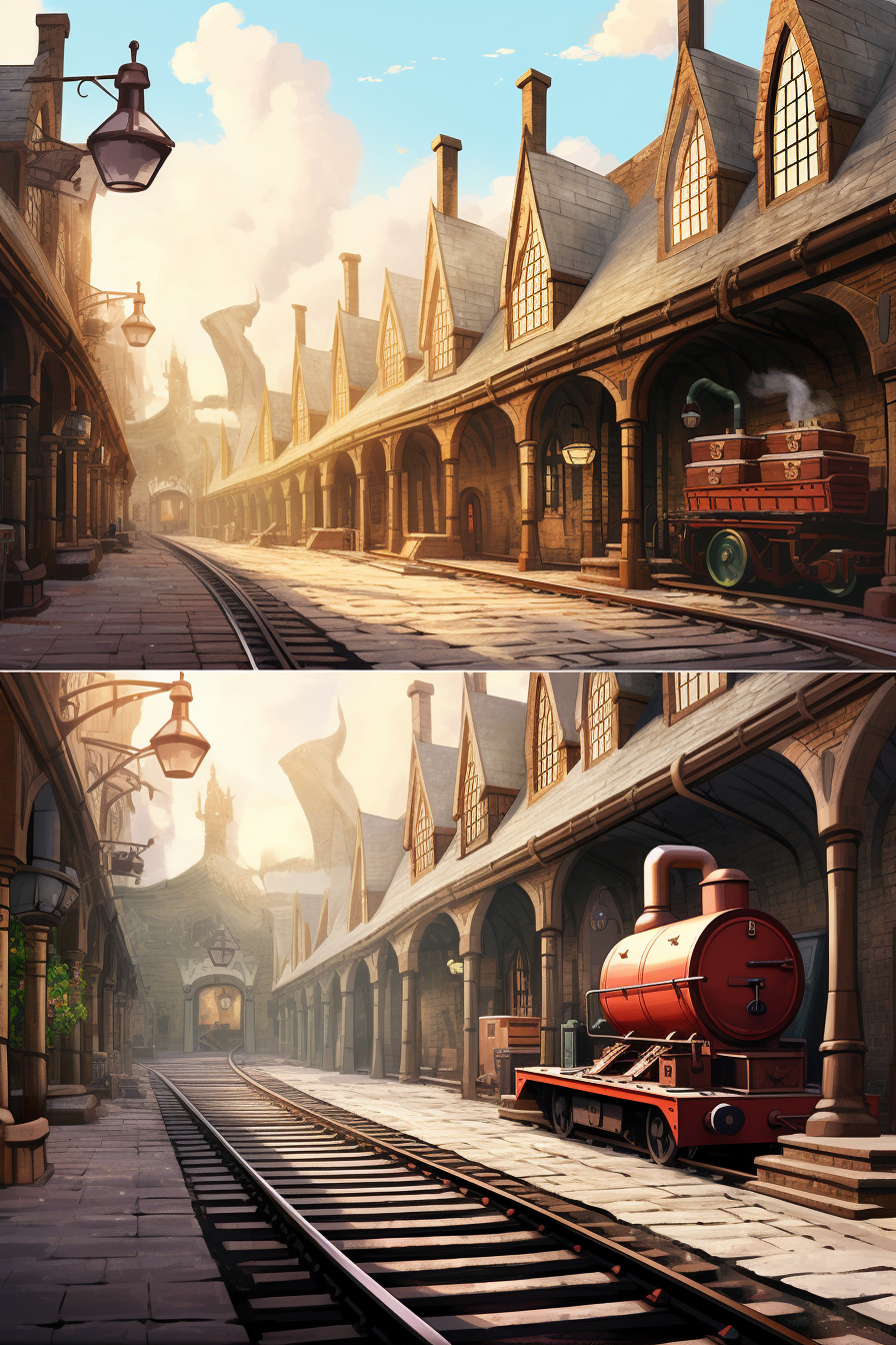 Disney-style Harry Potter Platform 9¾ in daylight