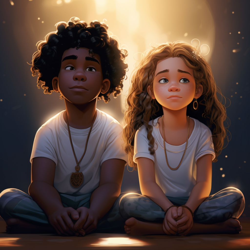 Two Disney Kids Meditating Peacefully