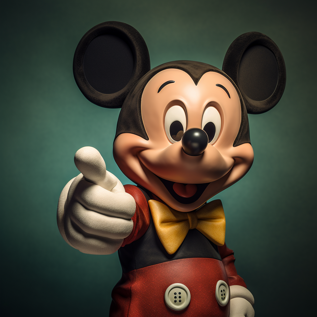 Mickey Mouse pointing right