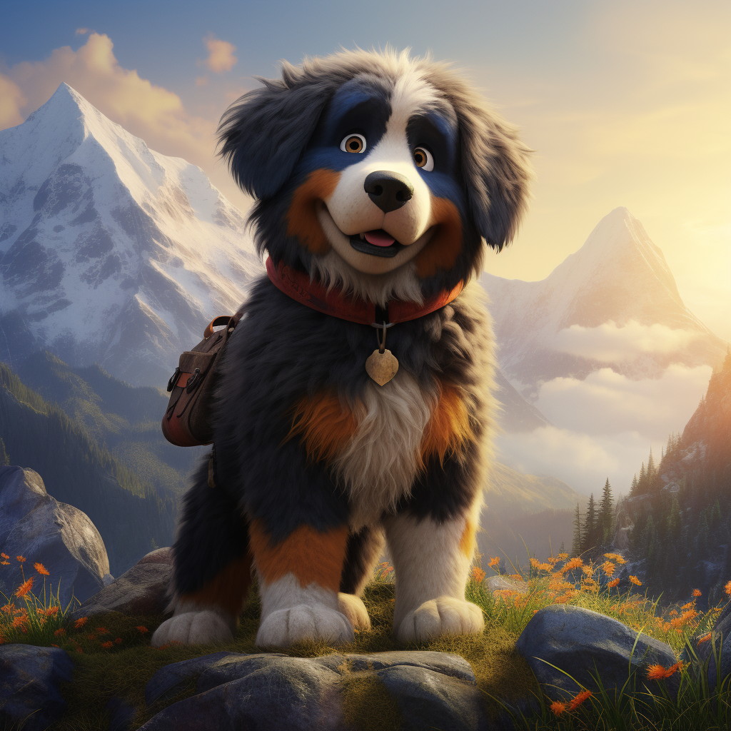 Berner dog in Disney Pixar Hero movie poster