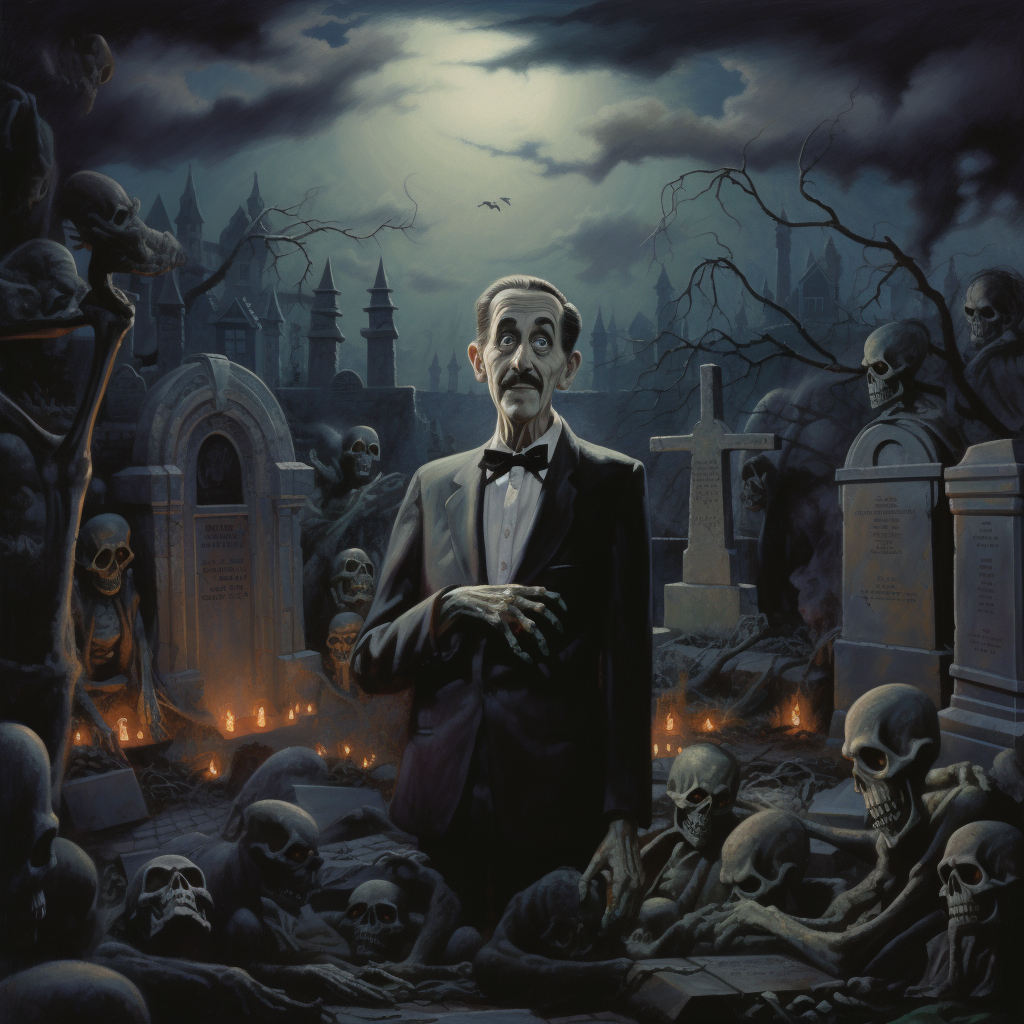 Spooky Walt Disney in Cemetery