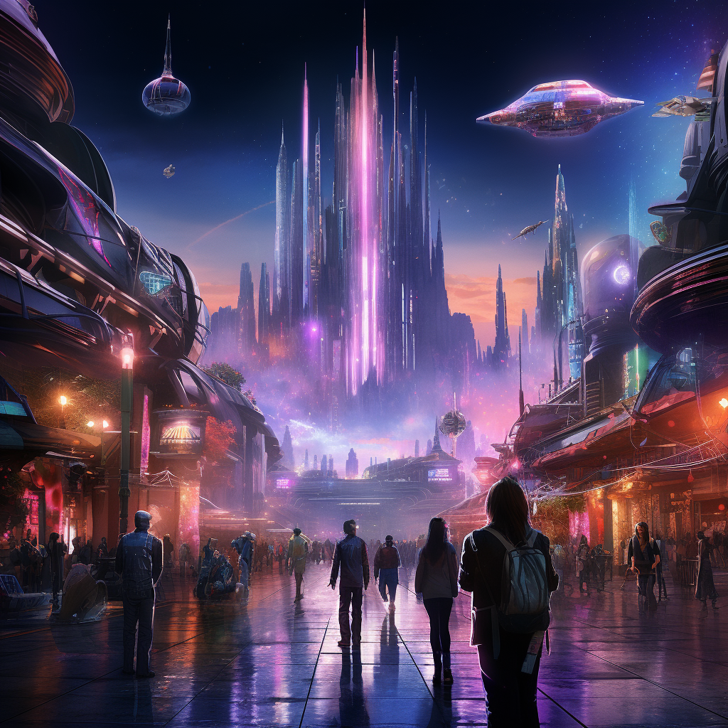 Disneyland's futuristic cyberpunk galaxy adventure