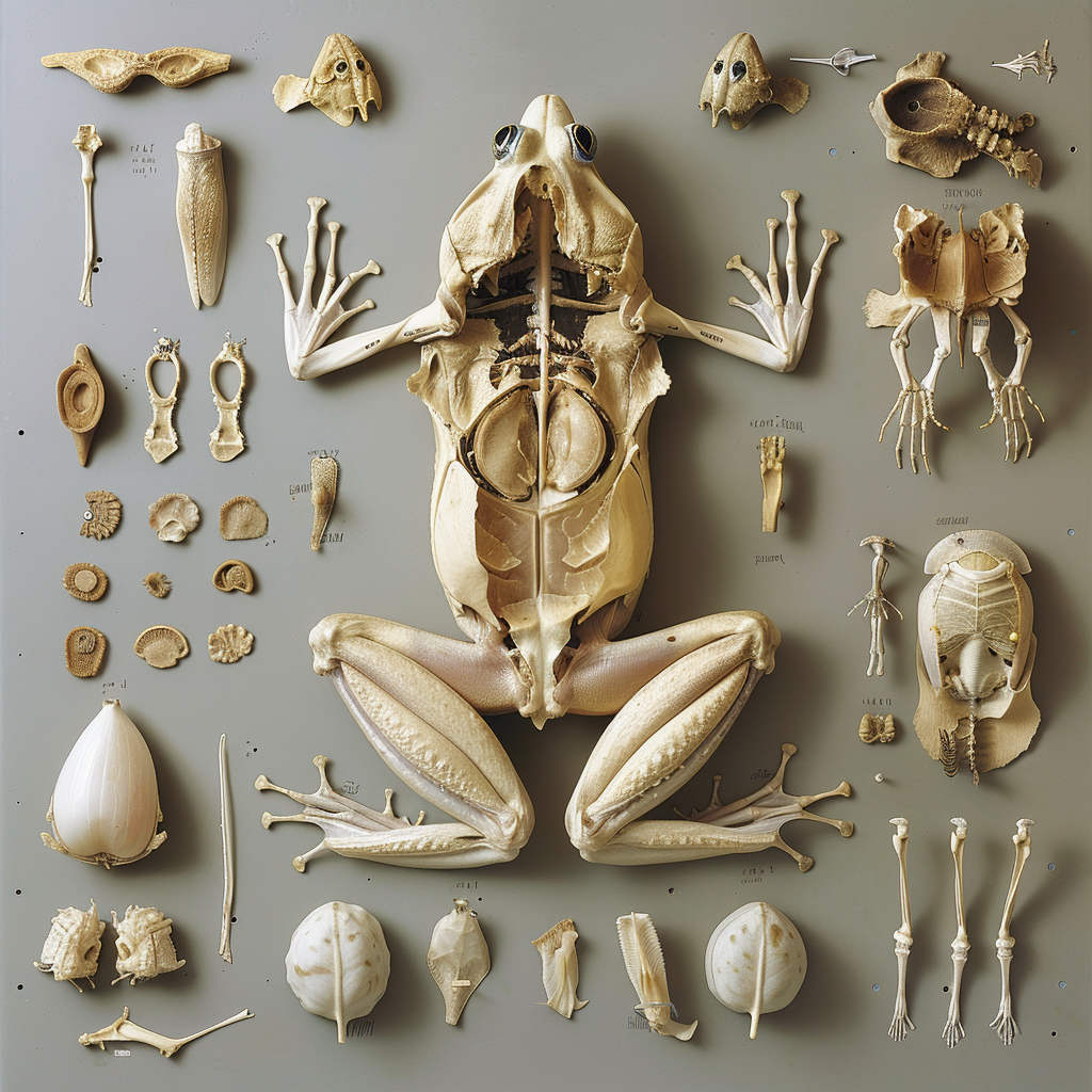 Realistic dissected frog anatomy