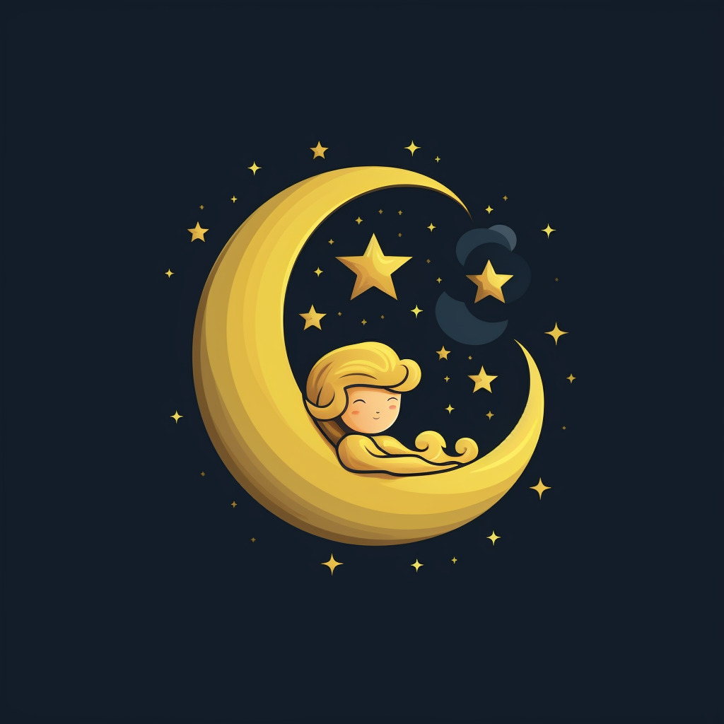 Distinctive Cute Logo Night Baby Stars Moon