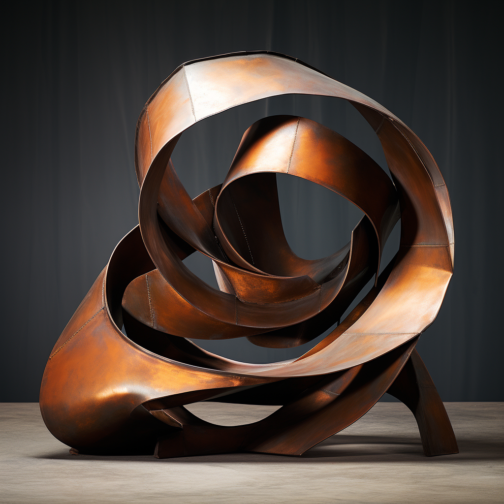 Distorted metal sculpture artwork