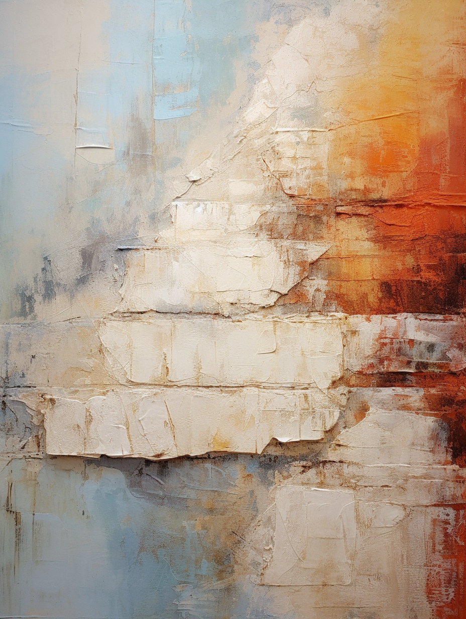 Abstract distressed concrete wall artwork