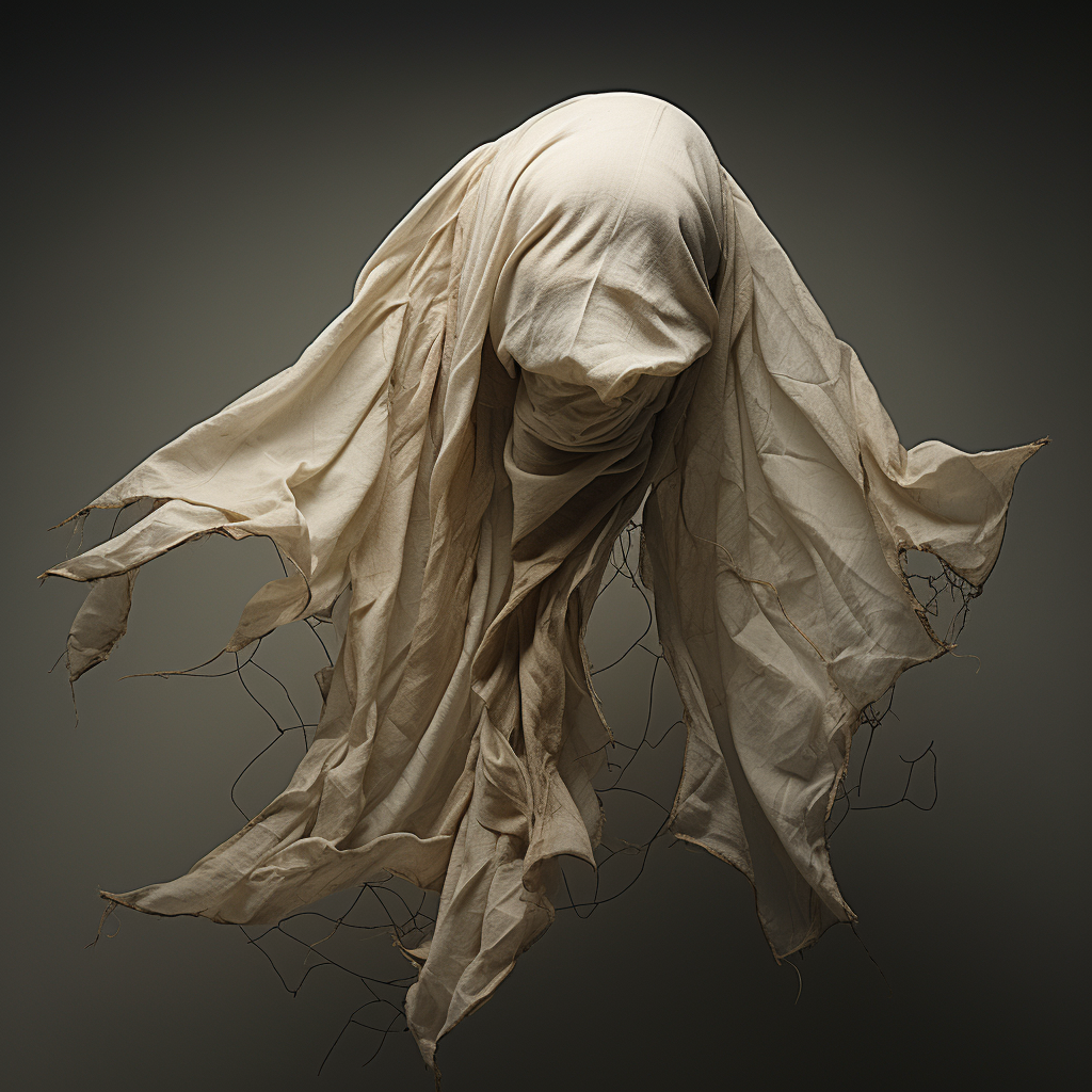 Cloth folded expressing human distress