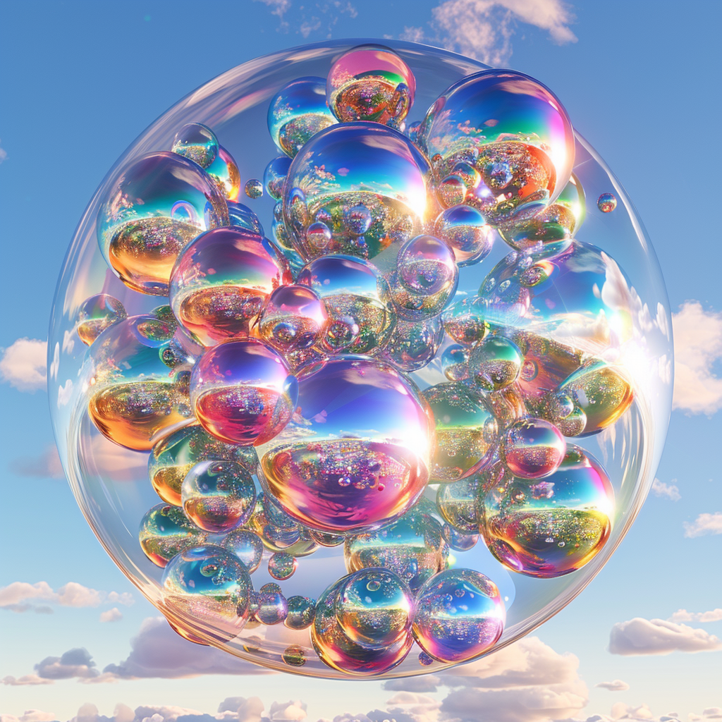 Diverse Colored Floating Spheres Structure