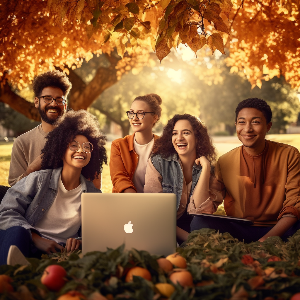 Diverse Startup Founders Laughing under Arbor Tree