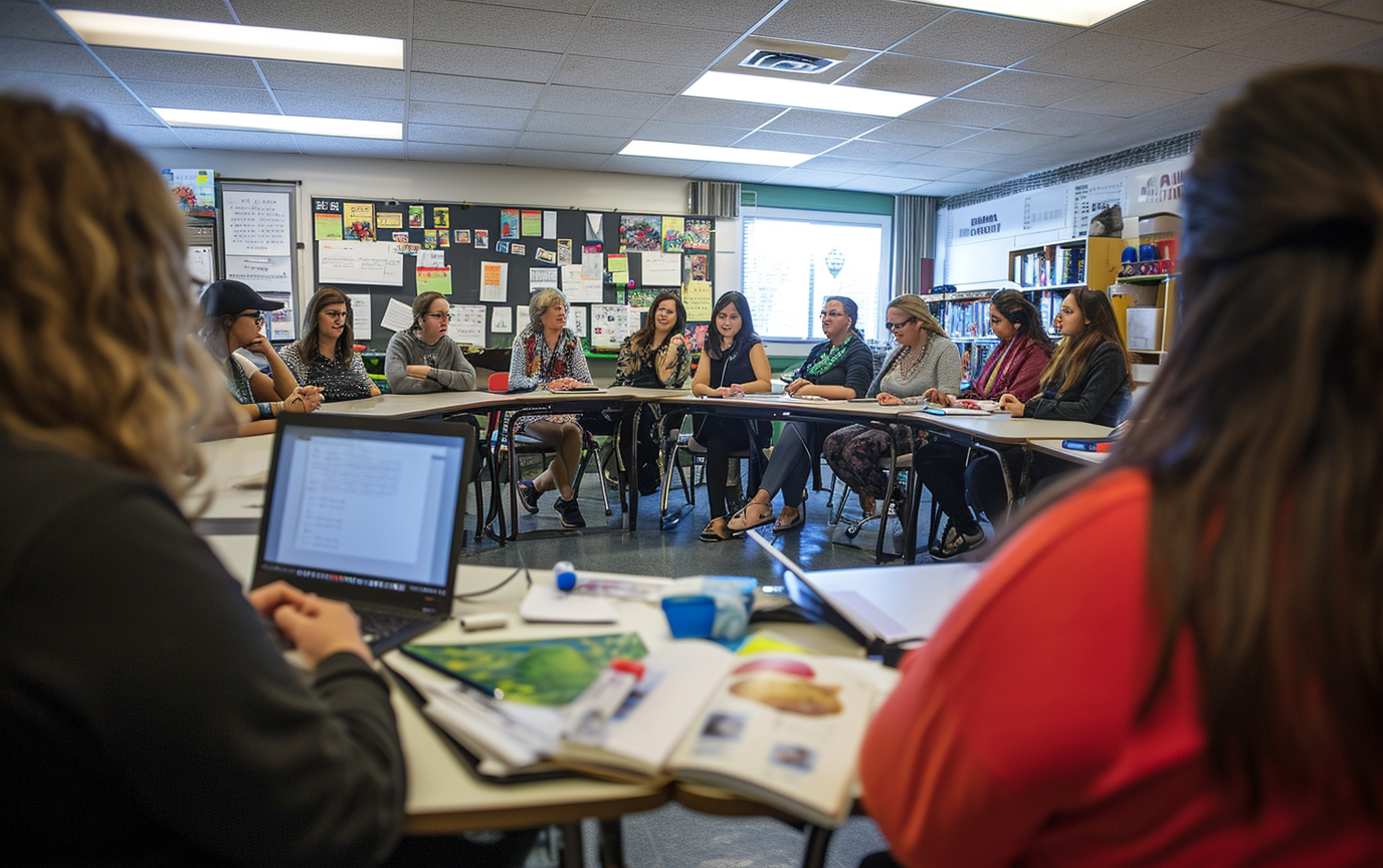 group of diverse teachers in PD session