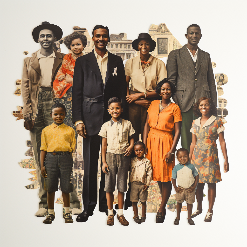 Diverse Family Cutout Collage Photo