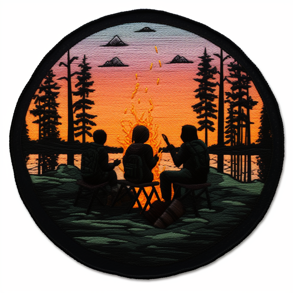 Diverse campfire silhouettes showcasing unity