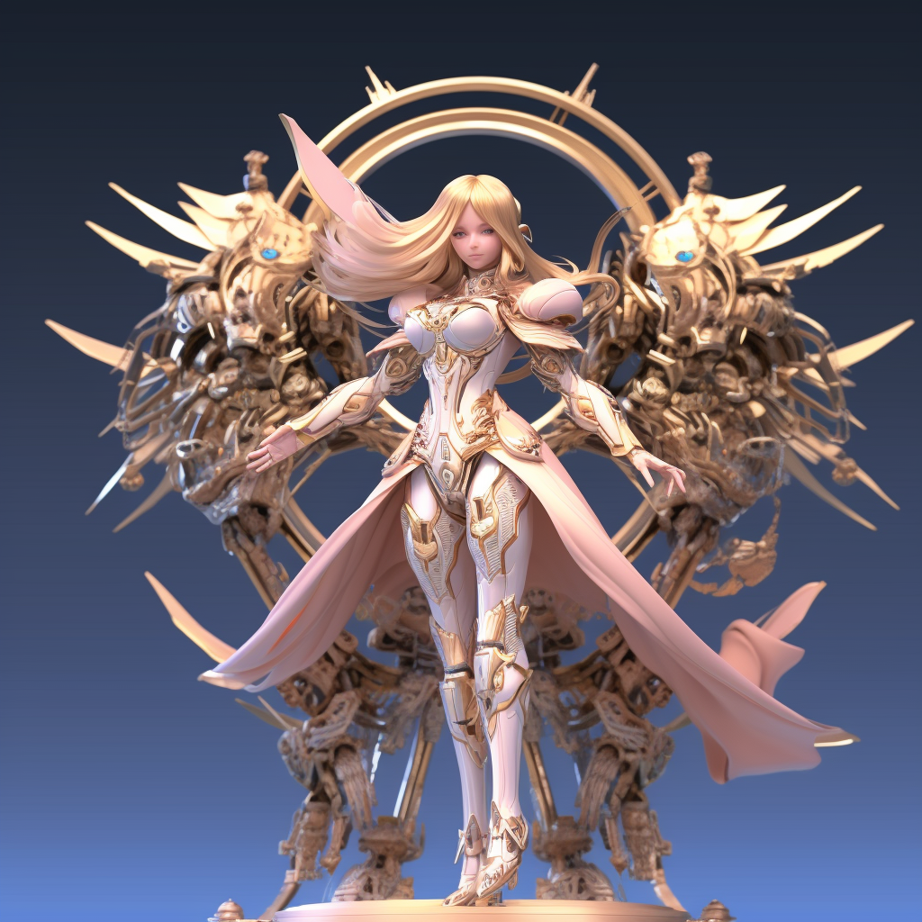 Divine Girl Mechangel with Mecha Wings