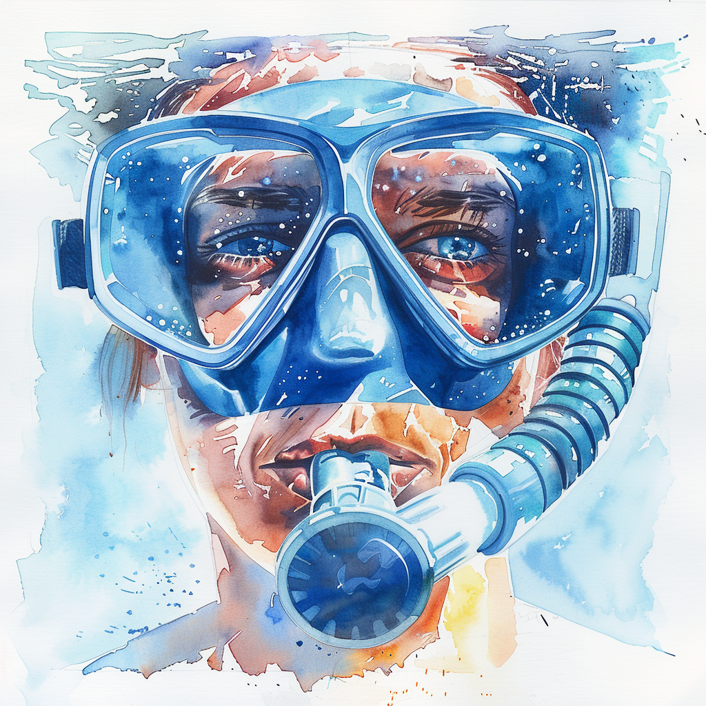 colorful diving snorkel underwater art