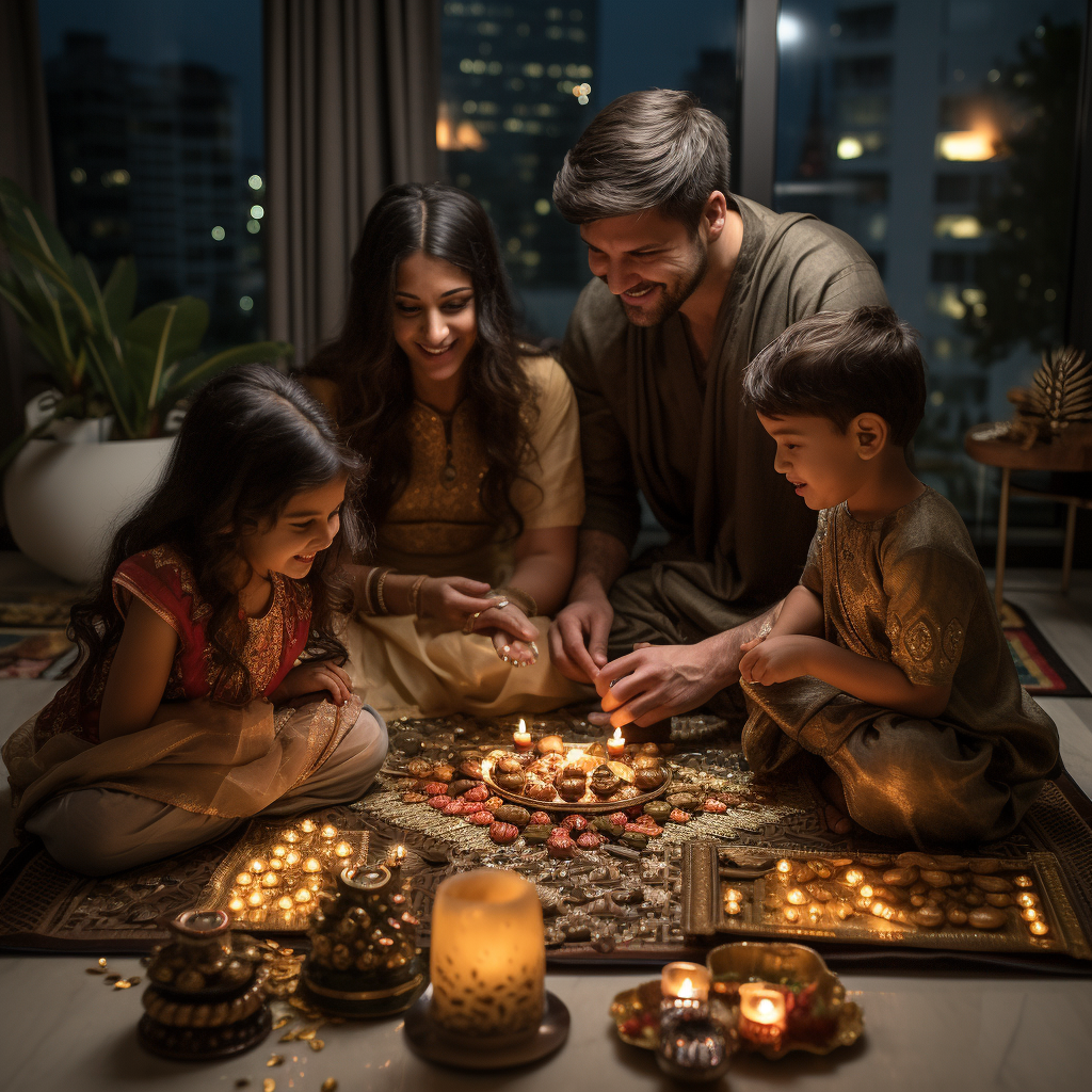 Diwali Puja with Indian Family