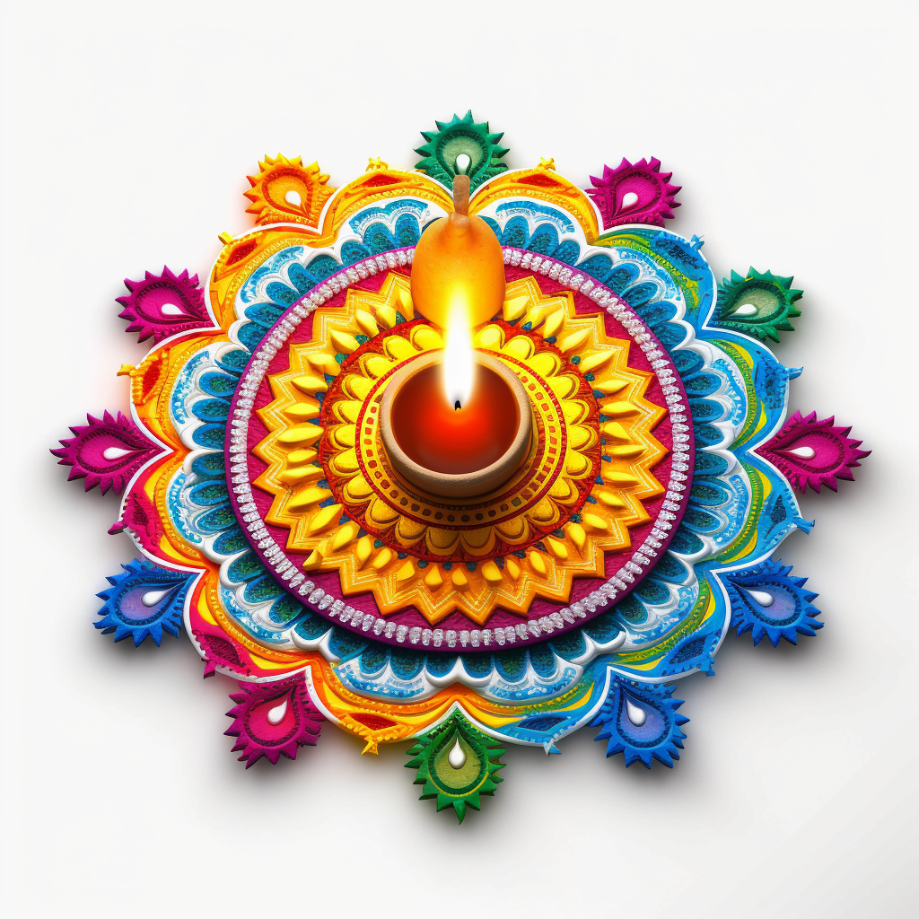 Colorful Diwali Rangoli Chakra Design Image