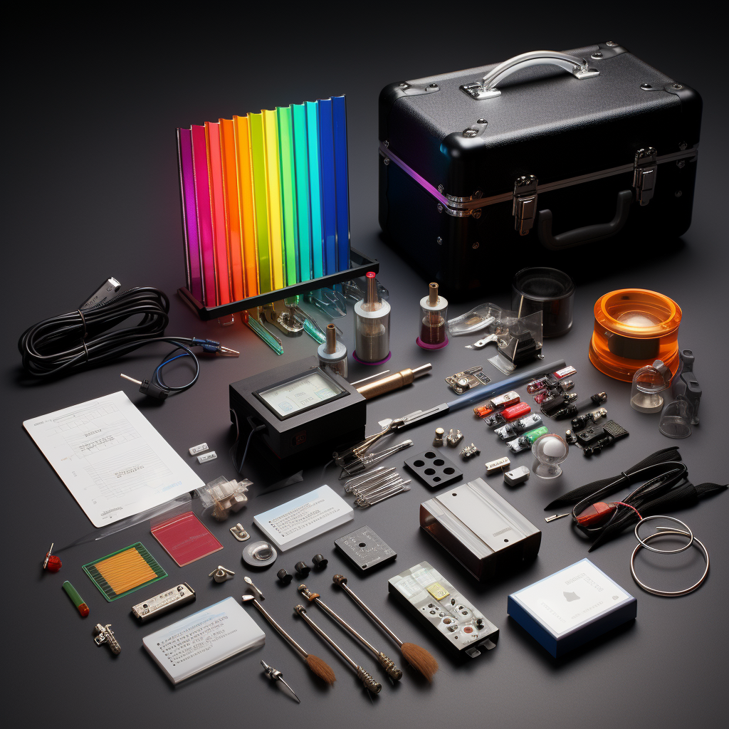 Spectral analysis kit components and instructions