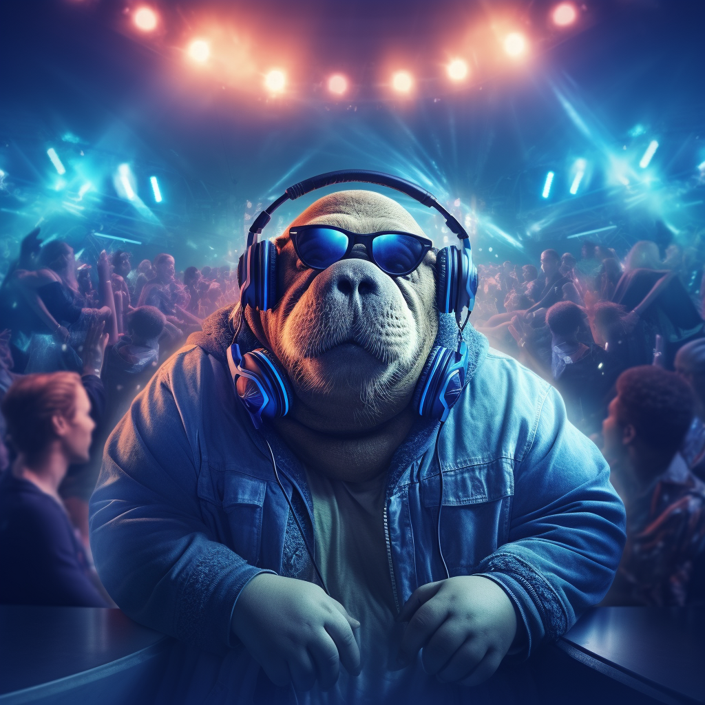 DJ Walrus playing music at EDM concert