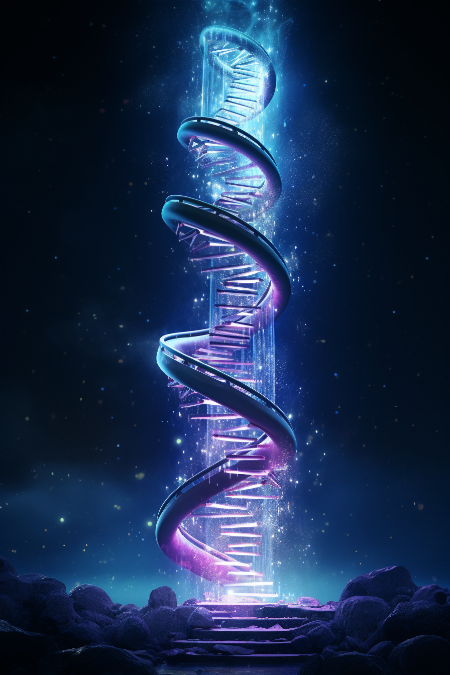 Detailed DNA Base Pairs in Double Helix