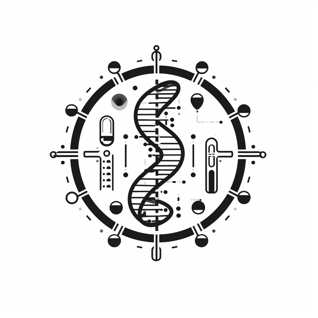 DNA Hacking Black Icon on White Background