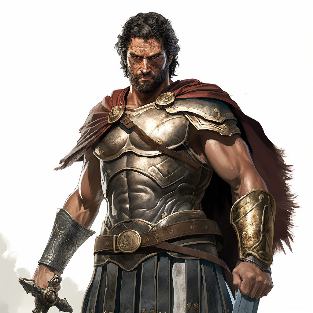 Greek Spartan D&D Character with Sword