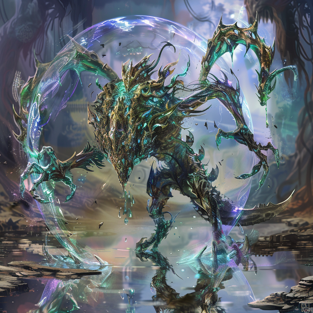 Fantasy mirror imp mephit art