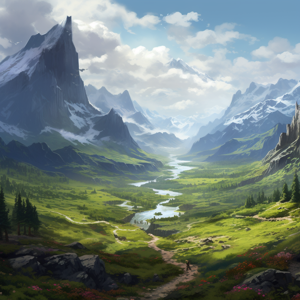 D&D mountain pass scenery