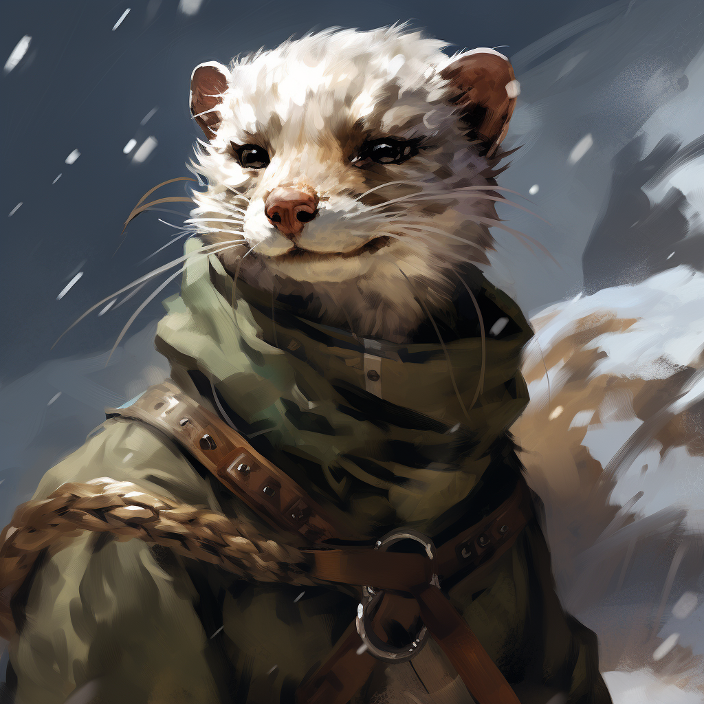 Adorable DnD Pet Snow Weasel