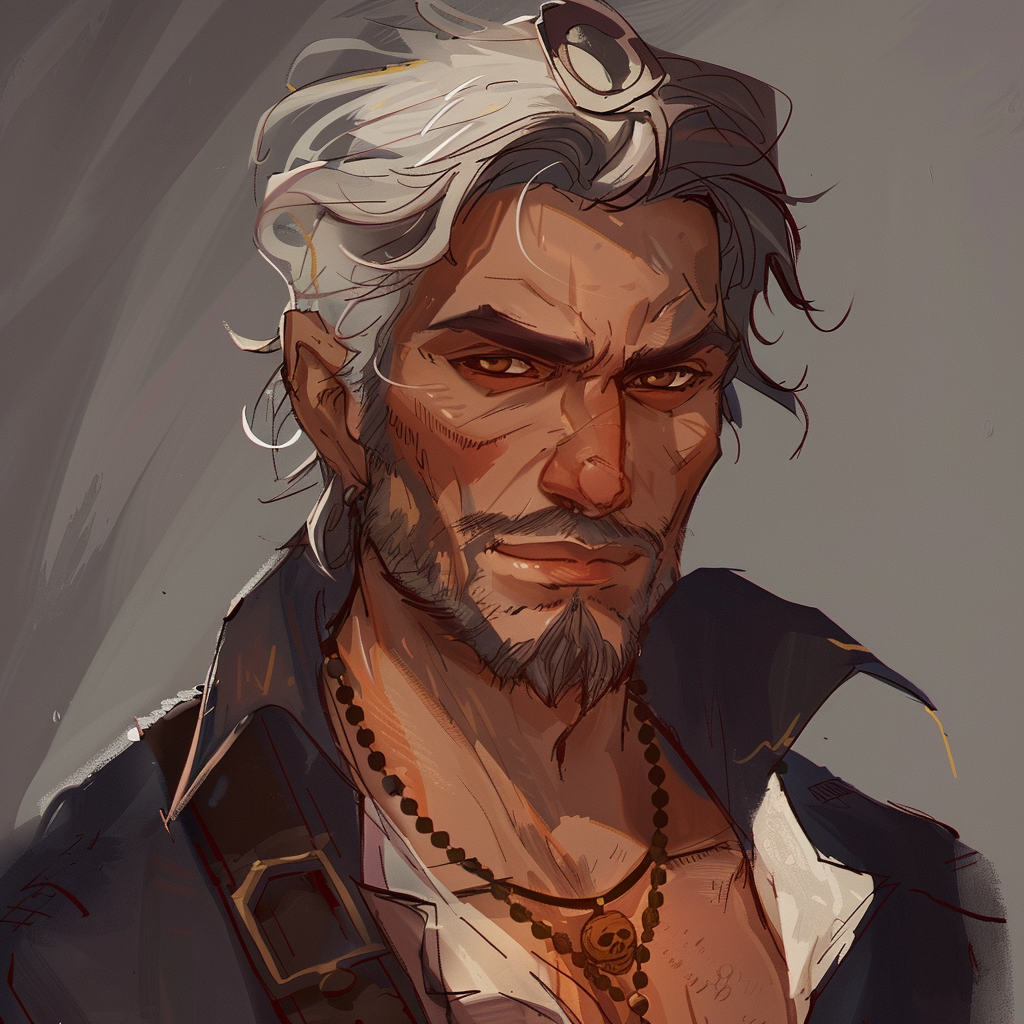 Older male pirate anime character