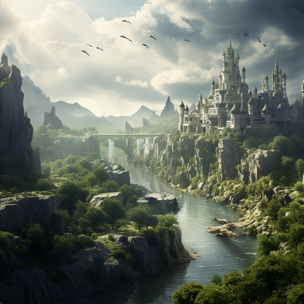 A captivating matte painting showcasing the magical city of Arabel