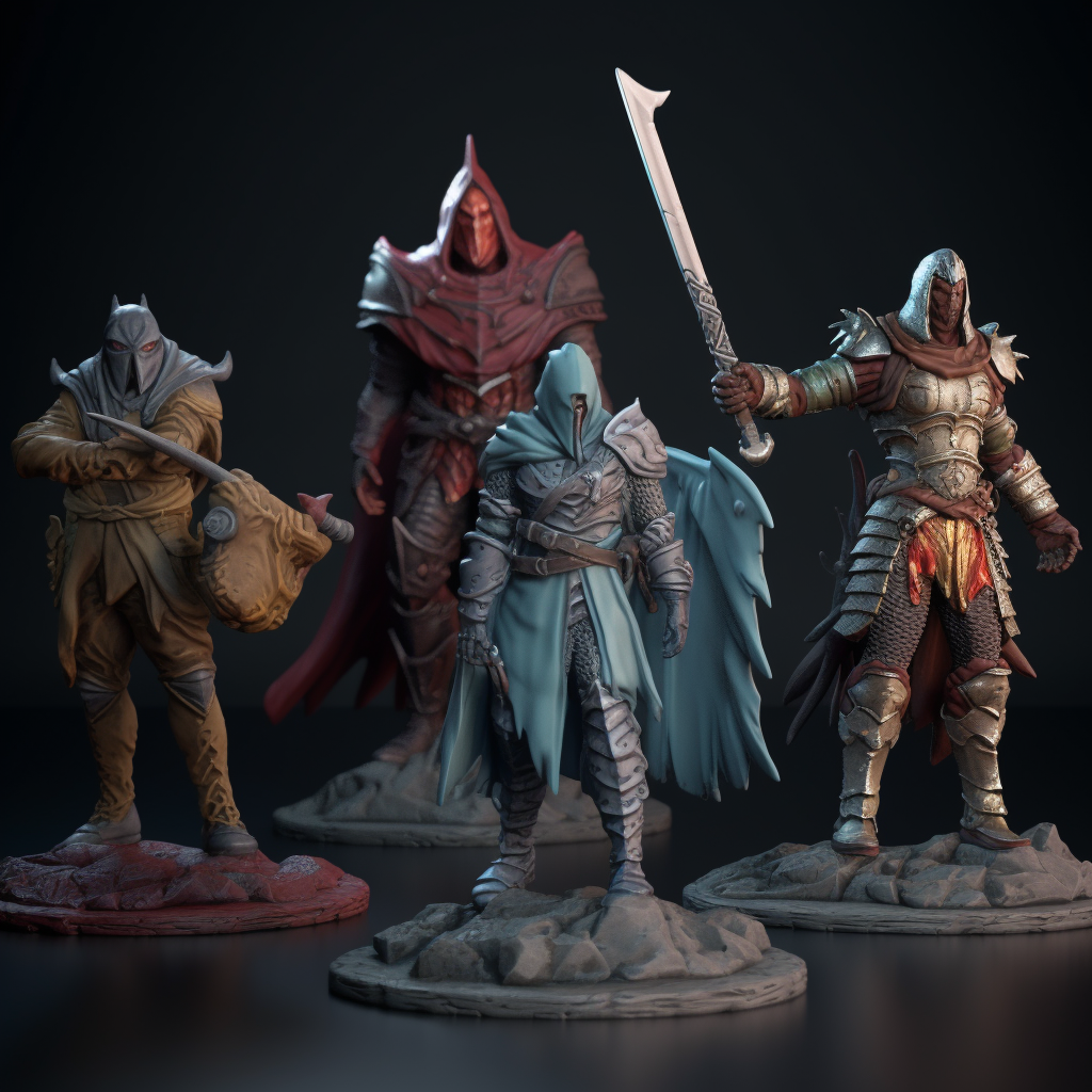 Colored DnD Miniature Heroes Render