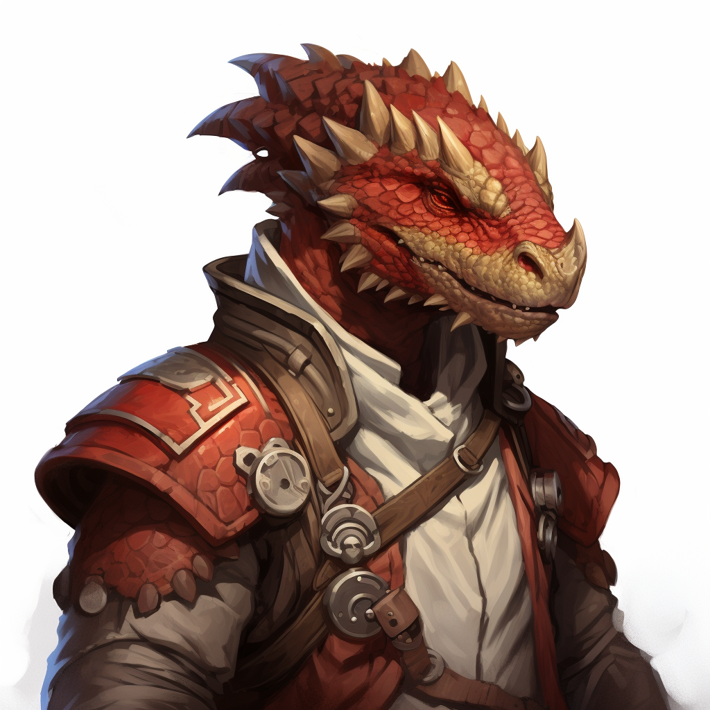 DND Red Dragonborn Medic Fighter