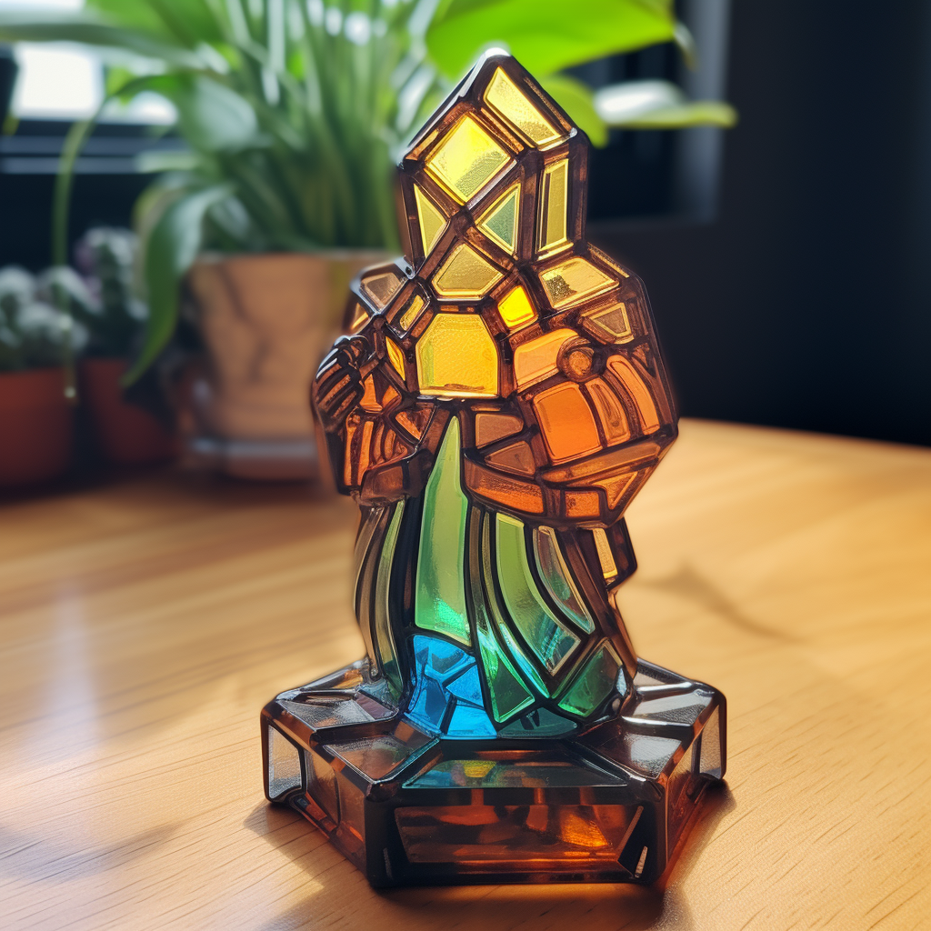 Elegant stained glass DnD figurine