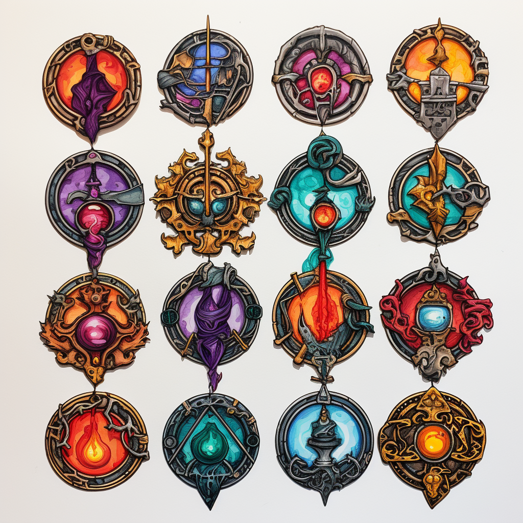 Colorful Dungeons & Dragons Tokens Artwork