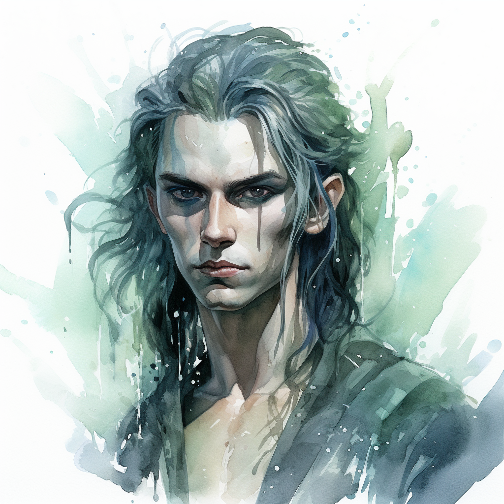 DnD Watercolour Sea Elf Male