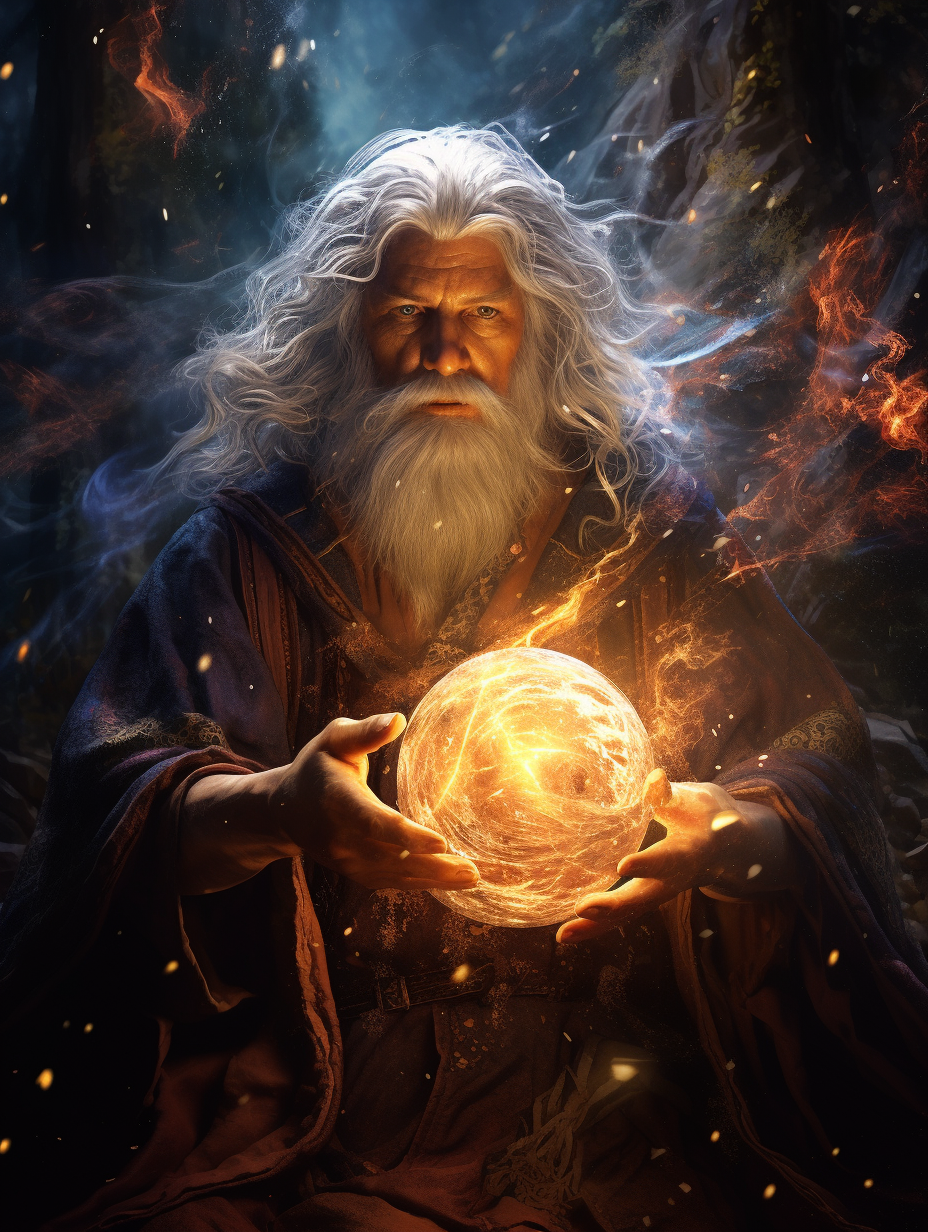 Realistic D&D Wizard Casting a Spell