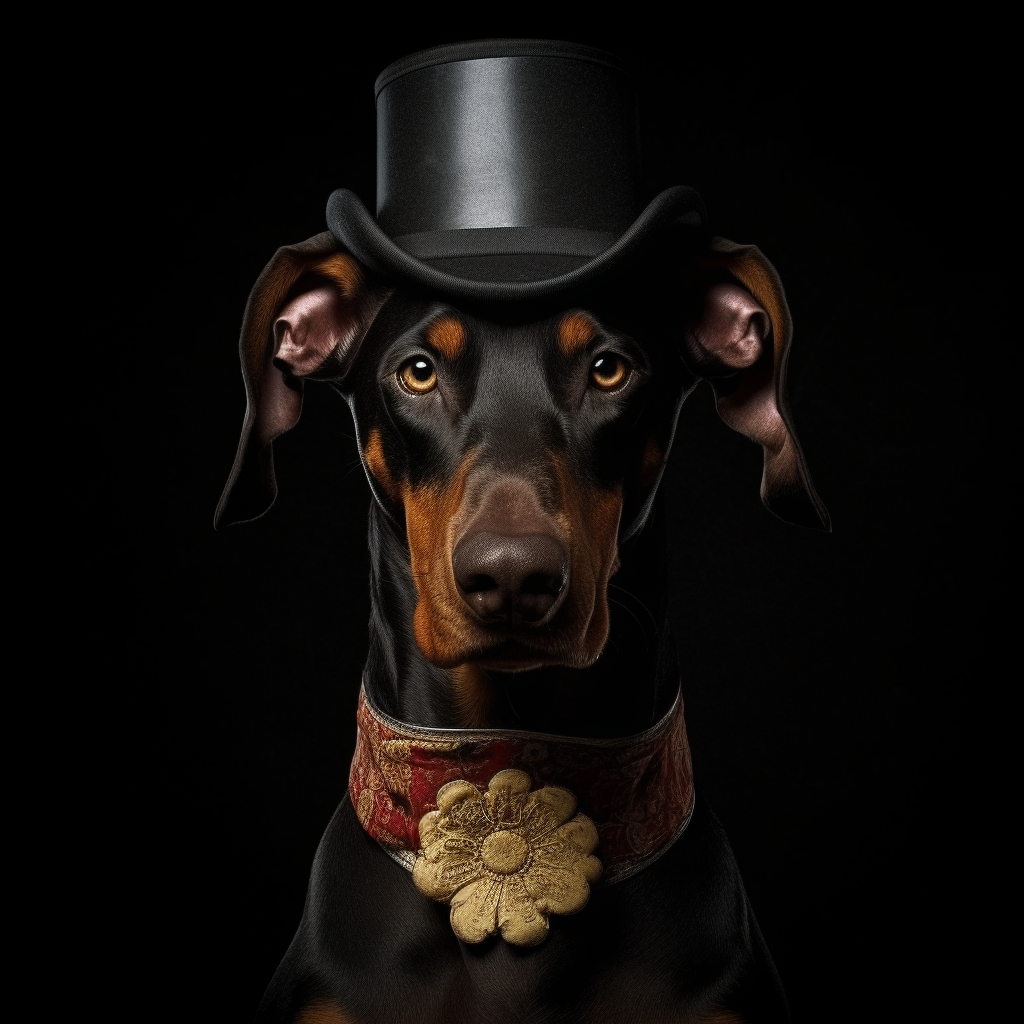 Half Doberman, Half Human in Victorian Attire