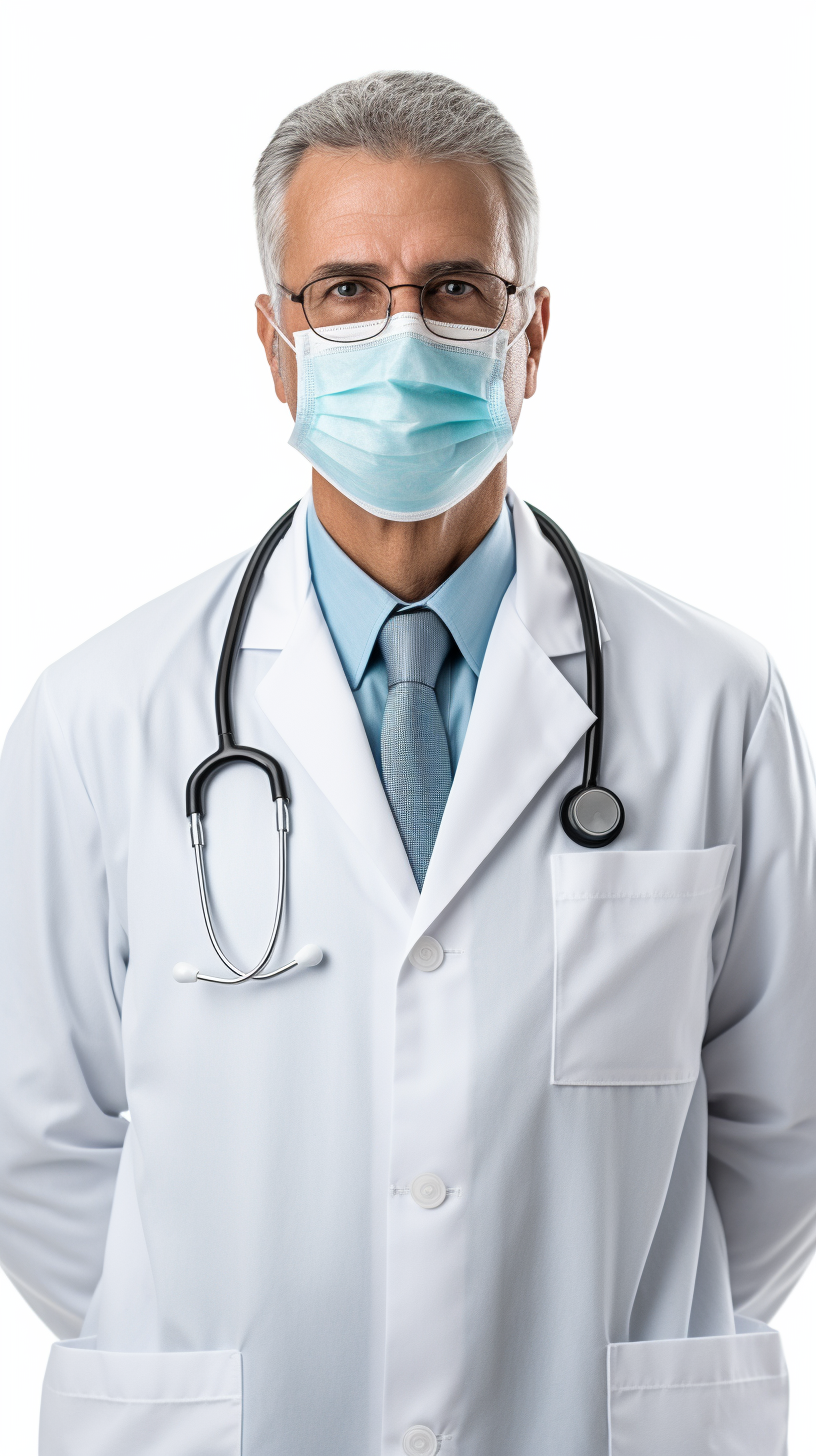 Doctor in Mask on White Background