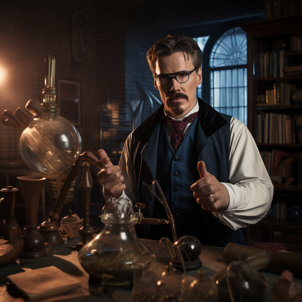 Doctor Strange with Glasses Teacher in Marvel Movie