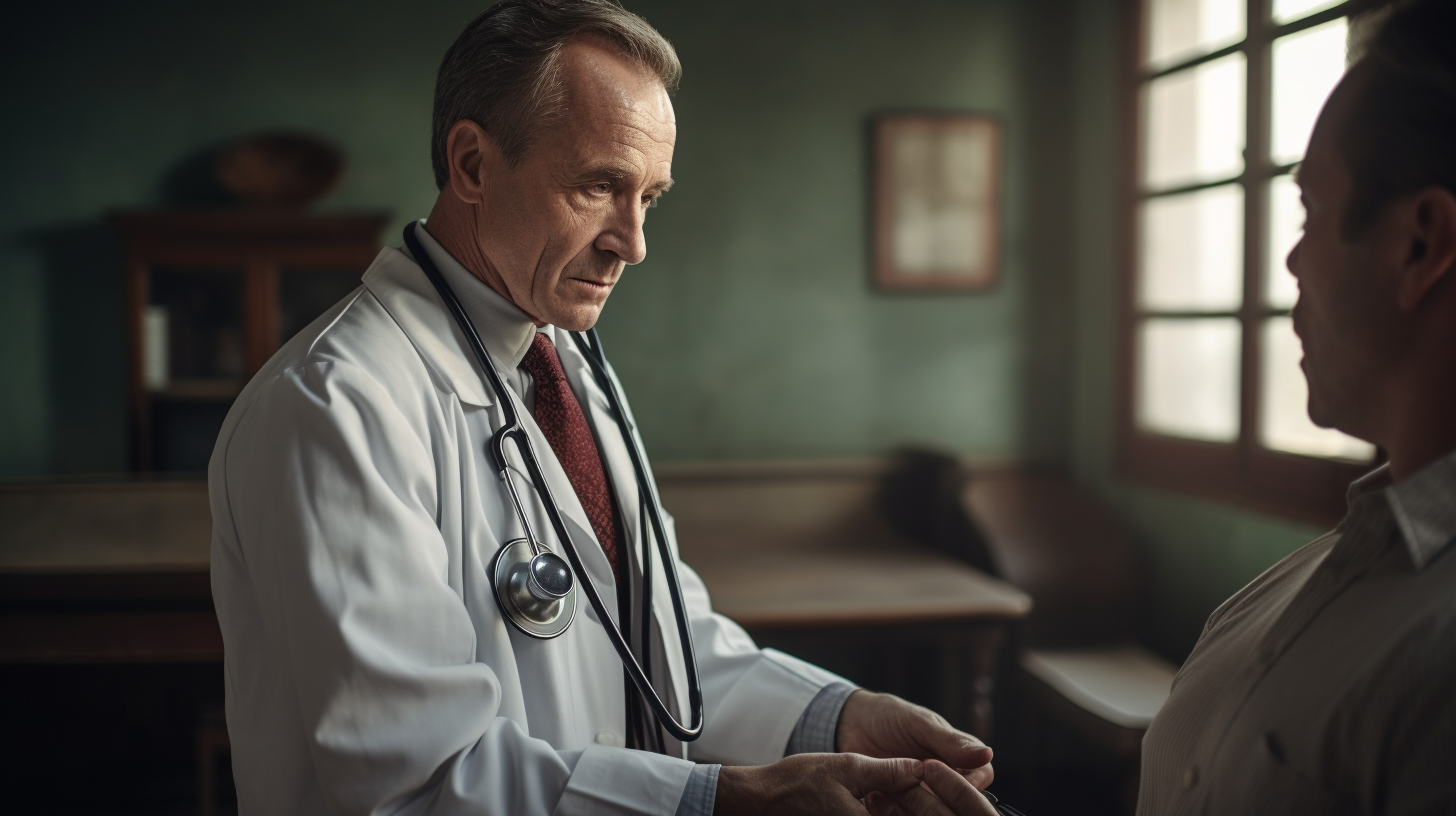 Doctor checking patient with stethoscope