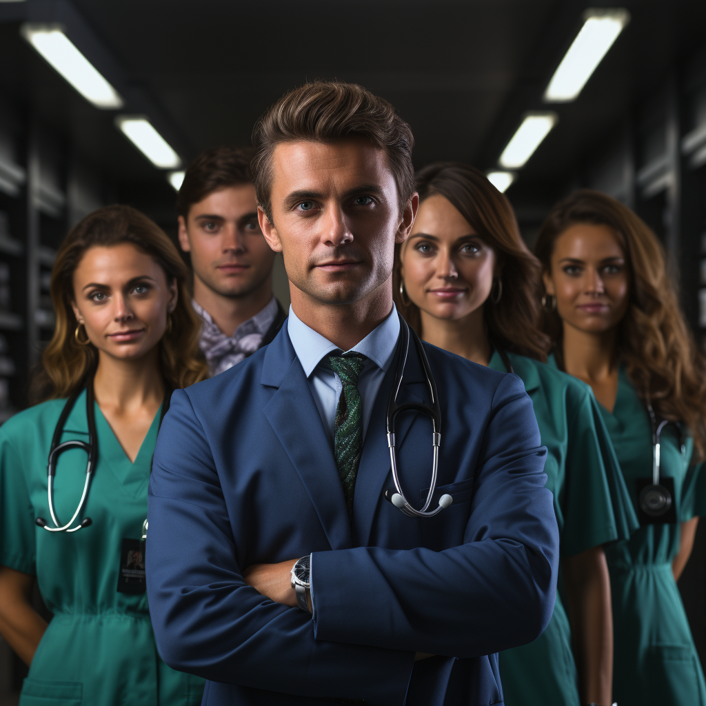 10 doctors photo realistic image