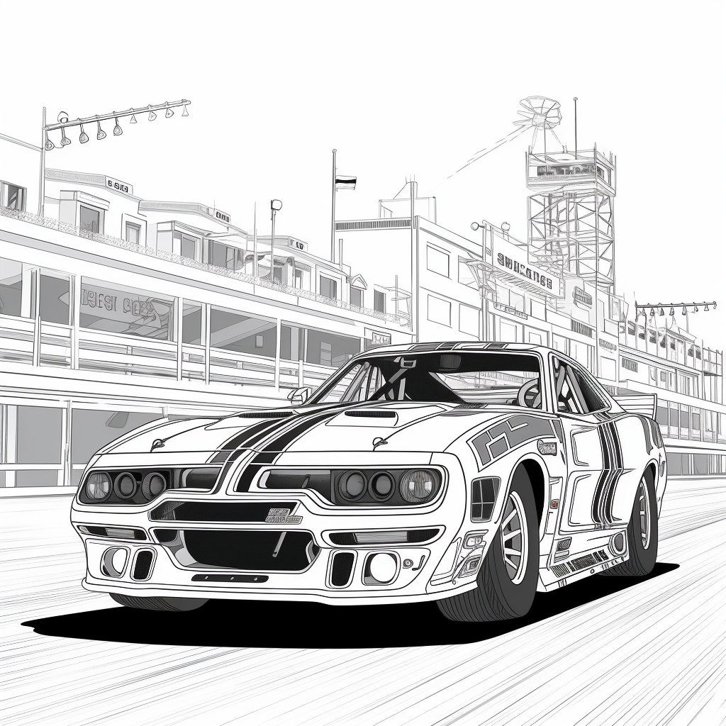 Black-line Coloring Page of Dodge Charger Daytona