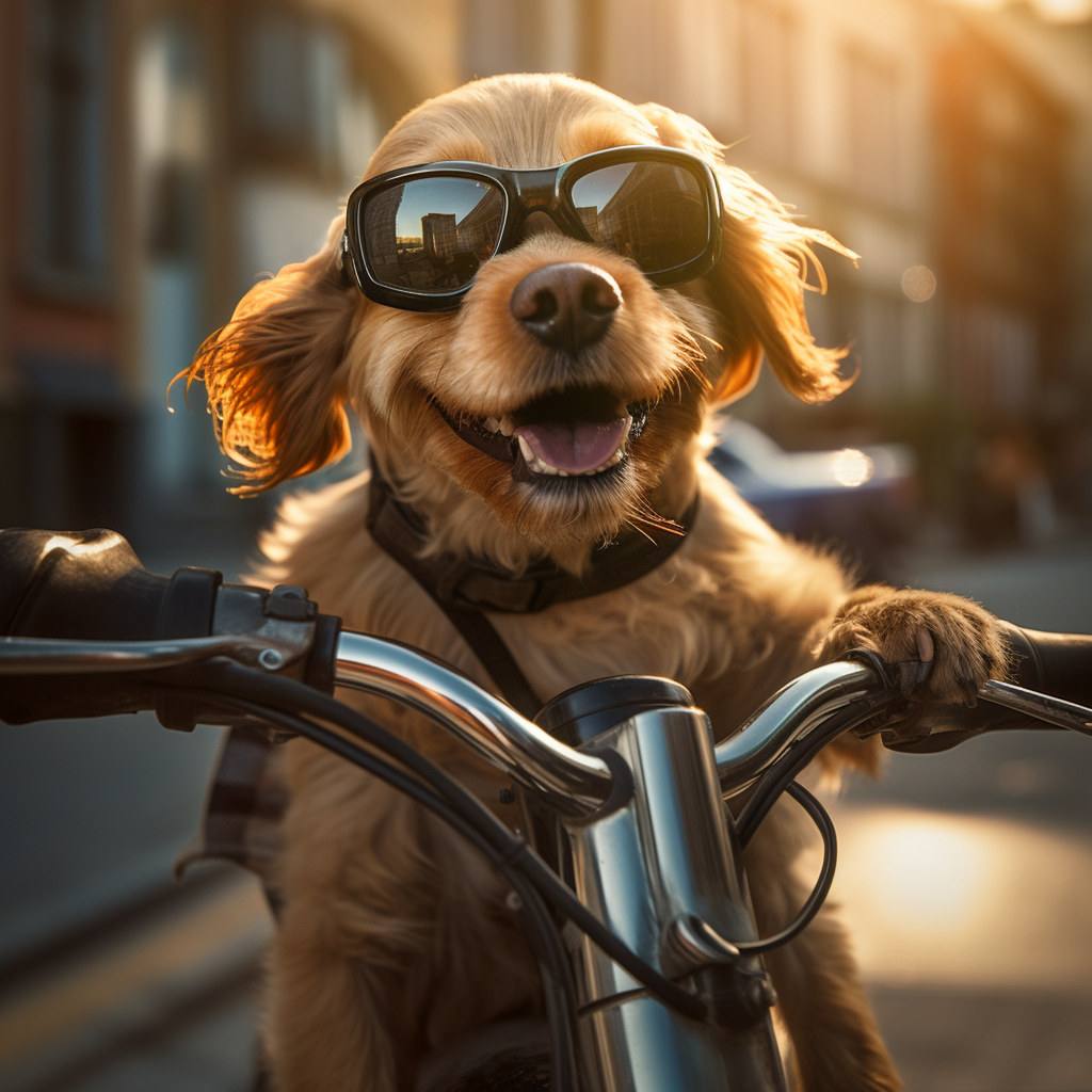 Dog on Bicycle Picture