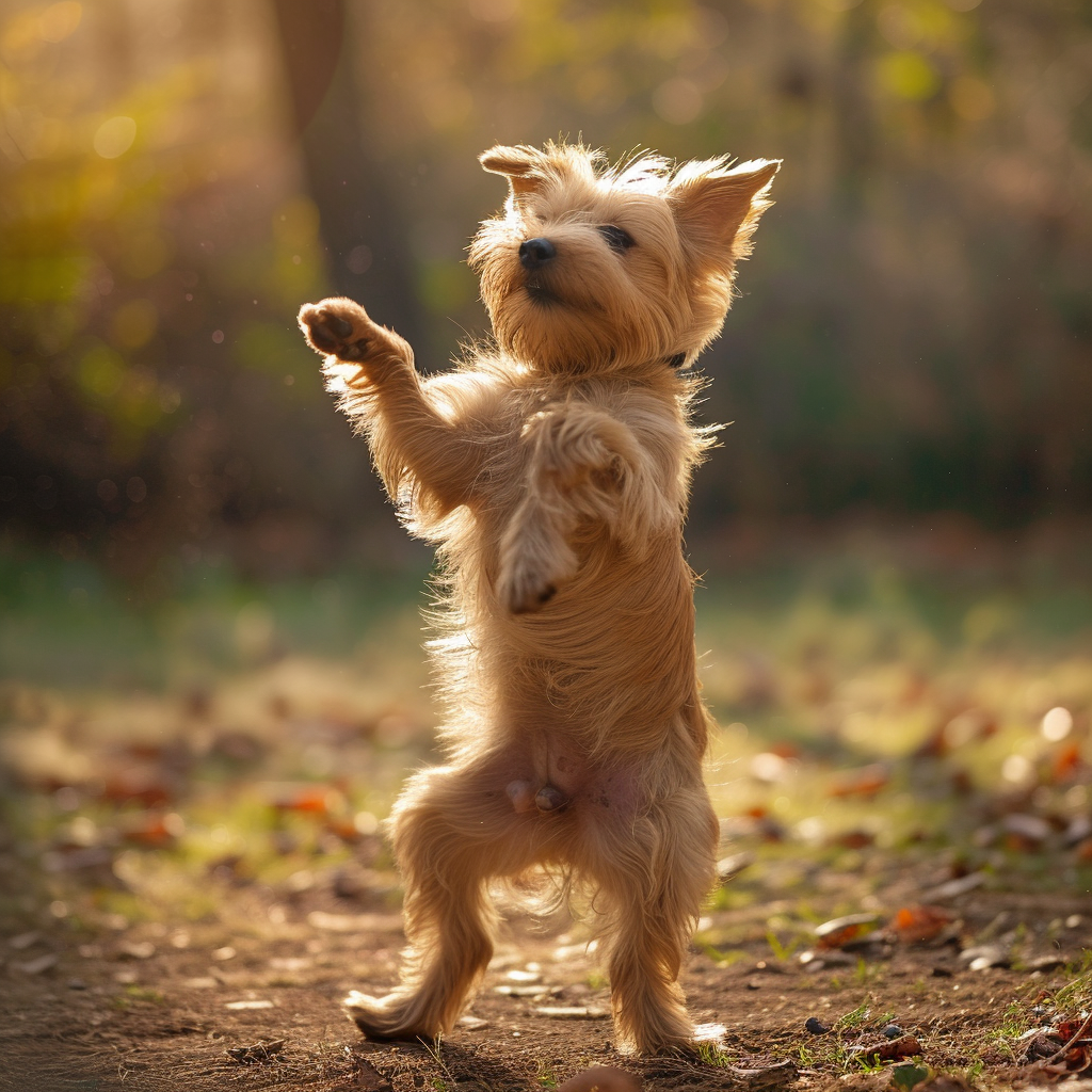 Dog dancing photo