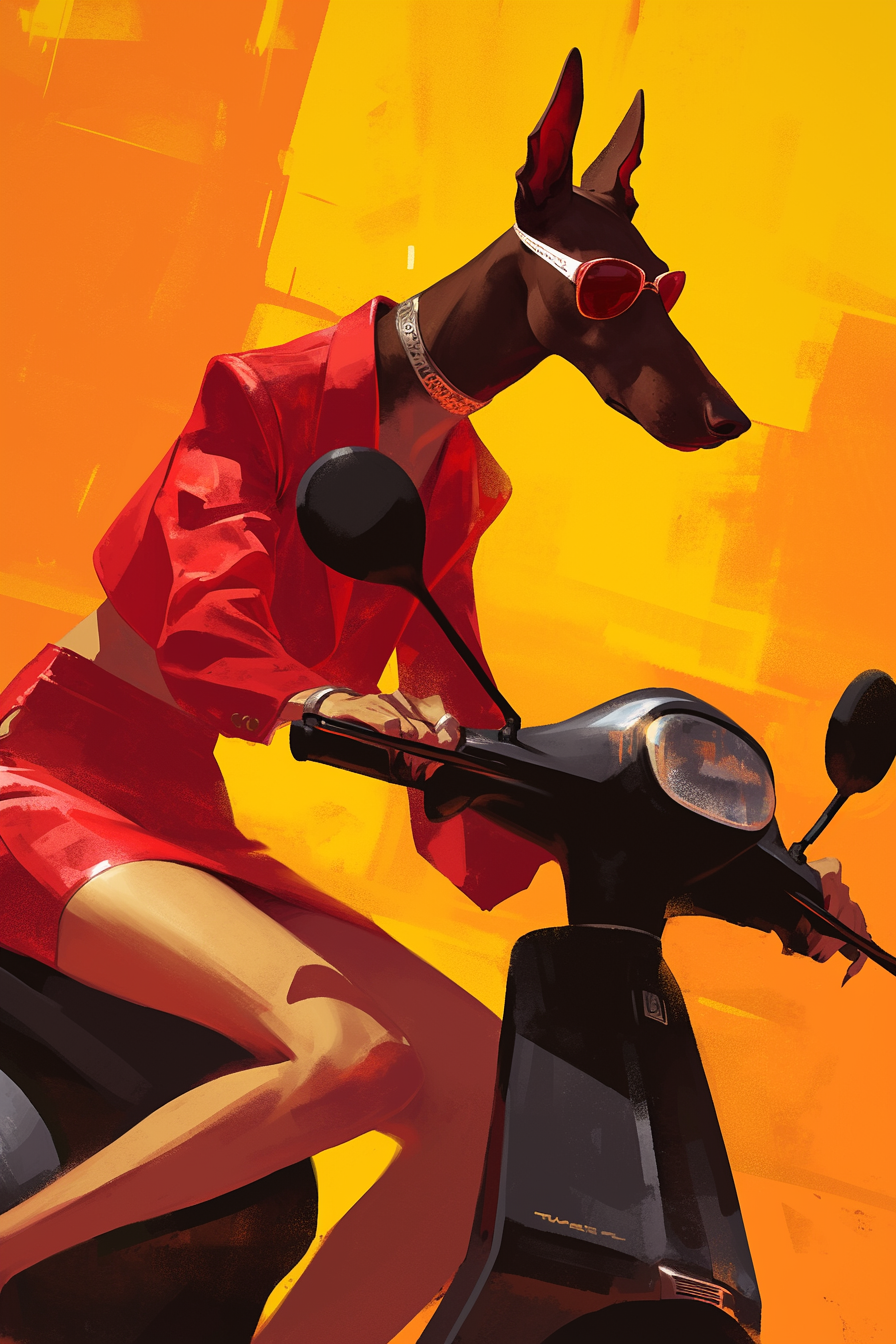 Dog on E-Scooter Artwork