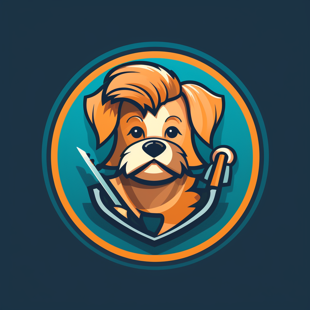 Playful dog groomer logo vector