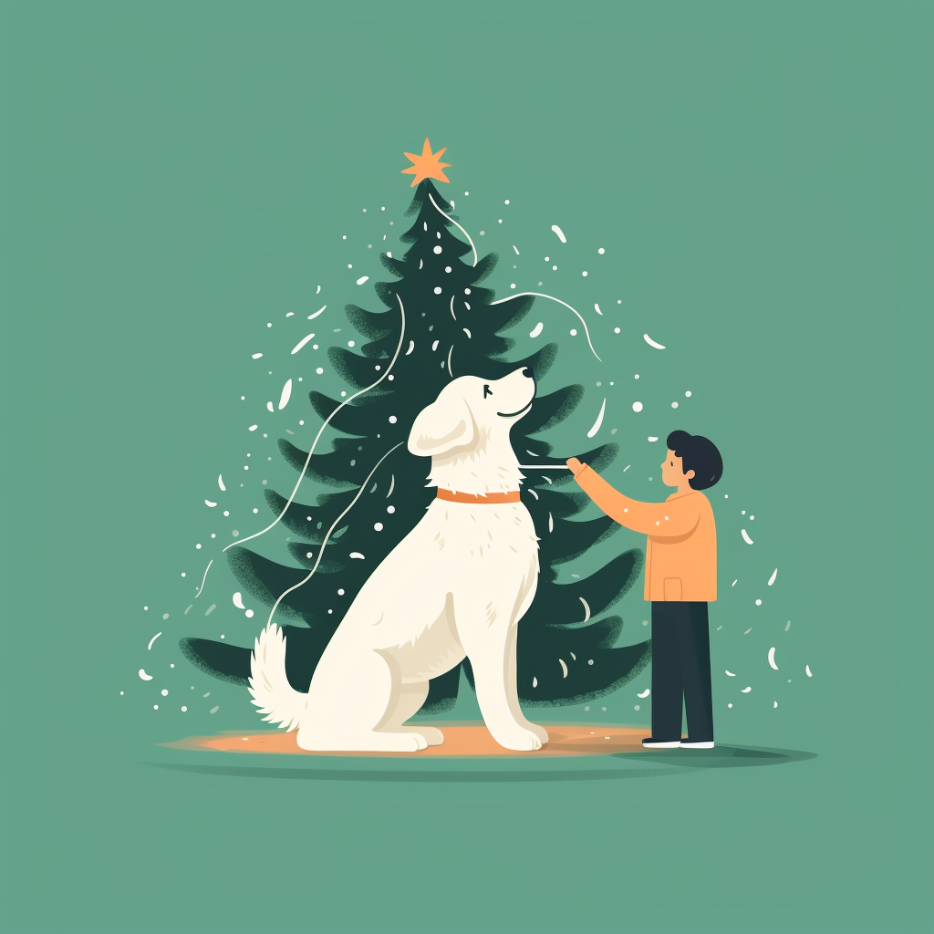 Dog peeing on Christmas tree  ?