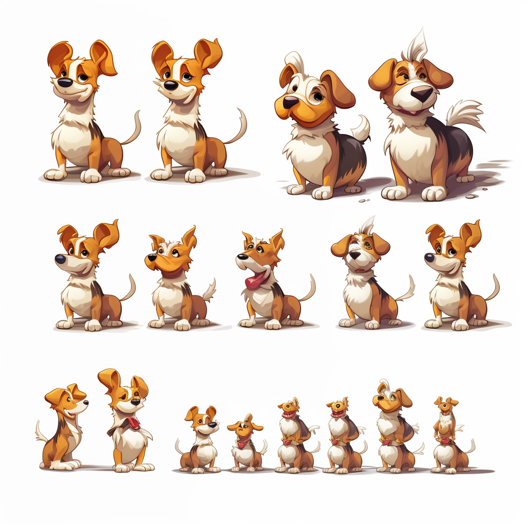 Dog standing in Rayman art style