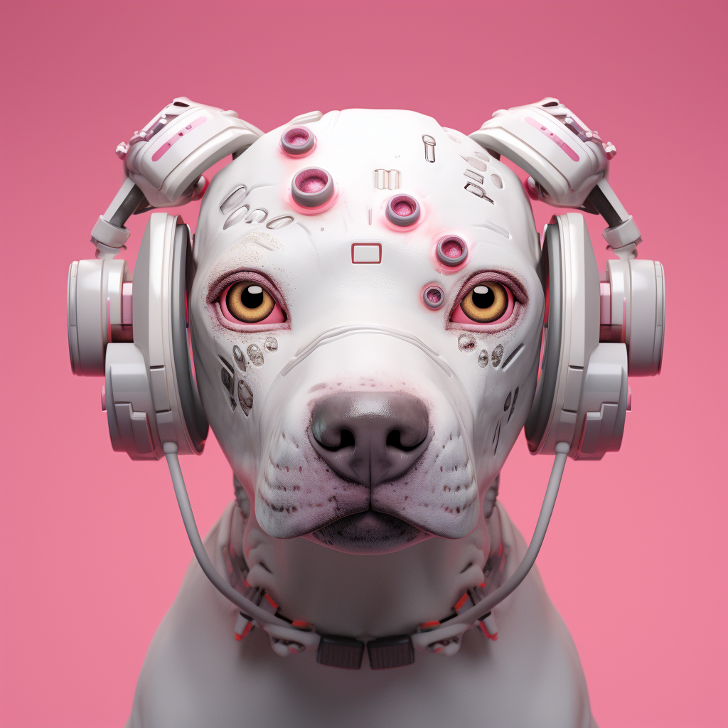 Dog avatar with customizable ear buttons